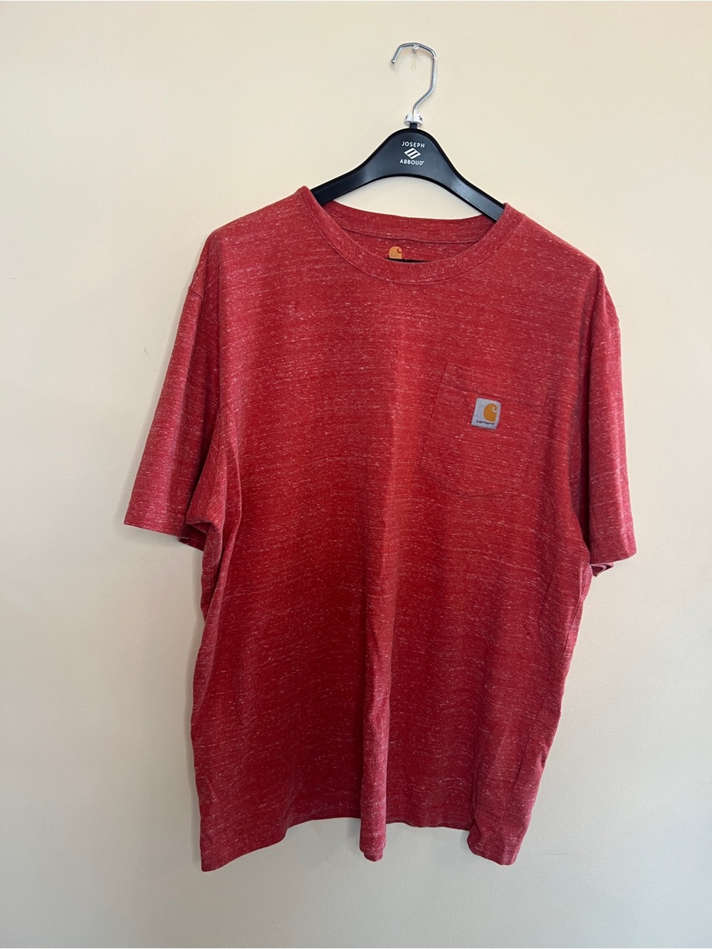 Carhartt Men's Heathered Red Short-Sleeve Logo Pocket Tee